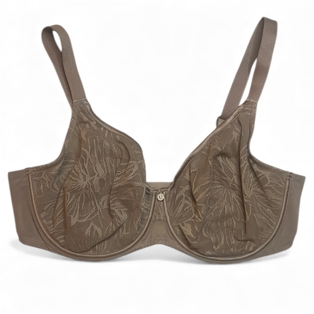 Understance Elegant Lace Underwire Bra - Latte Taupe Brown 38DDD like new